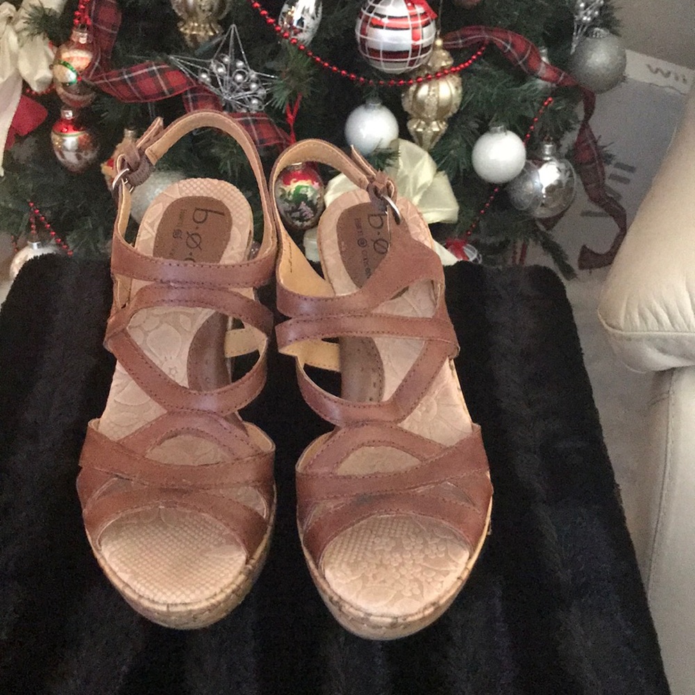 Born Concept cork tan platform shoes
